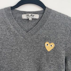 Comme des garçons Play, grey wool sweater - size M